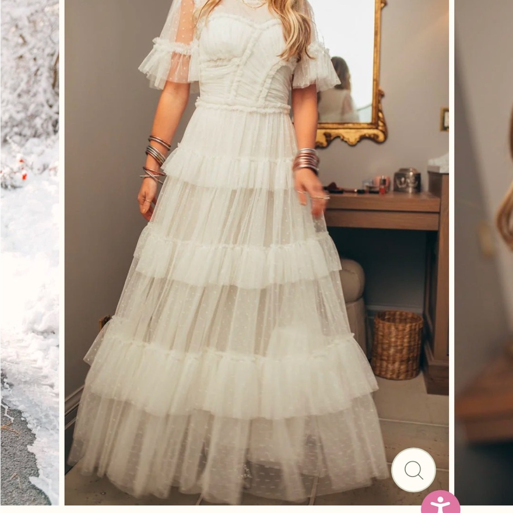 Elegant White Tiered Dress